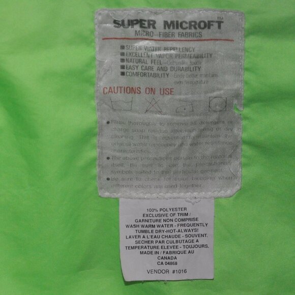 Vtg Mountain Equipment Co-op MEC Cycling Jacket Neon Green Rain Reflective S - Picture 4 of 4